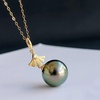 image:imageNONNYL Real Pearl Pendant Necklaces for Women with Genuine AAA Quality 910mm Black Tahitian Cultured Pearls  Platinum Gold Plated 925 Sterling Silver Necklace Fine Jewelry Gifts for Her