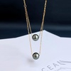 image:imageNONNYL Real Pearl Pendant Necklaces for Women with Genuine AAAA Quality 8510mm Black Tahitian Cultured Pearls  Platinum Gold Plated 18K Necklace Fine Jewelry Gifts for Her