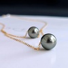 image:imageNONNYL Real Pearl Pendant Necklaces for Women with Genuine AAAA Quality 8510mm Black Tahitian Cultured Pearls  Platinum Gold Plated 18K Necklace Fine Jewelry Gifts for Her
