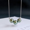 image:imageNONNYL Real Pearl Pendant Necklaces for Women with Genuine AAAA Quality 89mm Black Tahitian Cultured Pearls  Platinum Gold Plated 925 Sterling Silver Necklace Fine Jewelry Gifts