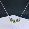 image:imageNONNYL Real Pearl Pendant Necklaces for Women with Genuine AAAA Quality 89mm Black Tahitian Cultured Pearls  Platinum Gold Plated 925 Sterling Silver Necklace Fine Jewelry Gifts
