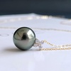 image:imageNONNYL Real Pearl Pendant Necklaces for Women with Genuine AAAA Quality 910mm Black Tahitian Cultured Pearls  Platinum Gold Plated 18K Necklace Fine Jewelry Gifts