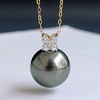 image:imageNONNYL Real Pearl Pendant Necklaces for Women with Genuine AAAA Quality 910mm Black Tahitian Cultured Pearls  Platinum Gold Plated 18K Necklace Fine Jewelry Gifts