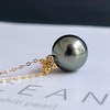 image:imageNONNYL Real Pearl Pendant Necklaces for Women with Genuine AAAA Quality 910mm Black Tahitian Cultured Pearls  Platinum Gold Plated 18K Necklace Fine Jewelry Gifts