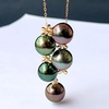 image:imageNONNYL Real Pearl Pendant Necklaces for Women with Genuine AAAA Quality 910mm Black Tahitian Cultured Pearls  Platinum Gold Plated 18K Necklace Fine Jewelry Gifts for Her
