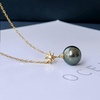 image:imageNONNYL Real Pearl Pendant Necklaces for Women with Genuine AAAA Quality Black Tahitian Cultured Pearls 910mm  Platinum Gold Plated 925 Sterling Silver Necklace Fine Jewelry Gifts