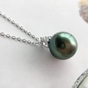 image:imageNONNYL Real Pearl Pendant for Women with Genuine AAA Quality Black Tahitian Cultured Pearls with Pendant  925 Sterling Silver Plated Platinum Gold Necklace