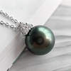 image:imageNONNYL Real Pearl Pendant for Women with Genuine AAA Quality Black Tahitian Cultured Pearls with Pendant  925 Sterling Silver Plated Platinum Gold Necklace