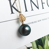 image:imageNONNYL Real Pearl Pendants Necklace for Women with Genuine AAAA Quality Black Tahitian Cultured Pearls with Pendant  925 Sterling Silver Plated Platinum Gold Necklace