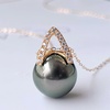 image:imageNONNYL Real Tahitian Black Pearl Necklaces for Women 910mm With 18 inch Chain Christmas Gifts for Mom Wife Girlfriend Anniversary Birthday Jewelry Gifts for Her