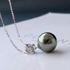 image:imageNONNYL Real Tahitian Black Pearl Necklaces for Women1011mm With 18 inch Chain Christmas Gifts for Mom Wife Girlfriend Anniversary Birthday Jewelry Gifts for Her