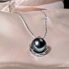 image:imageNONNYL Real Tahitian Black Pearl Pendant Necklaces for Women amp 1112mm Round 18K Gold Plated 925 Sterling Silver  Fine Jewelry Gifts for Women Wife Mom Daughter