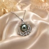 image:imageNONNYL Real Tahitian Black Pearl Pendant Necklaces for Women amp 11mm Round 18K Gold Plated 925 Sterling Silver  Fine Jewelry Gifts for Women Wife Mom Daughter