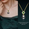 image:imageNONNYL Real Tahitian Black Pearl Pendant Necklaces for Women amp 910mm Round 18K Gold Plated 925 Sterling Silver  Fine Jewelry Gifts for Women Wife Mom Daughter