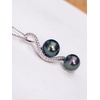 image:imageNONNYL Real Tahitian Cultured Black Pearl Necklace Pearl Pendant Necklaces for Women 10mm Round Black Pearls Sterling Silver 18 inch Chain  Fine Jewelry Gifts for Wife Girlfriend Mother