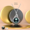 image:imageNONNYL Real Tahitian Cultured Black Pearl Pendant Necklace for Womens 911mm Round Black Pearls Sterling Silver 18 inch Chain  Fine Jewelry Gifts for Women Wife Girlfriend Mother