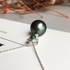 image:imageNONNYL Tahitian Black Pearl Necklace Pearl Pendant Necklaces for Women 10mm Round Black Pearl Sterling Silver Pendant 18 inch Chain  Jewelry Gifts for Wife Girlfriend Mother