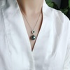 image:imageNONNYL Tahitian Black Pearl Necklace Pearl Pendant Necklaces for Women 10mm Round Black Pearl Sterling Silver Pendant 18 inch Chain  Jewelry Gifts for Wife Girlfriend Mother
