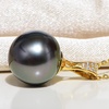 image:imageNONNYL Tahitian Black Pearl Necklace for Women Fine Jewellery Round AAAA 1011mm Pearls  Pearl Pendant Necklace Gift for Women Her Grandma Wife