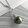 image:imageNONNYL Tahitian Black Pearl Necklace for Women Pearls Pendant Necklace 1011mm Round Black Pearl Sterling Silver Pendant 18 inch Chain  Jewelry Gifts for Women Wife Mom Grandma Daughter