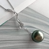 image:imageNONNYL Tahitian Black Pearl Necklace for Women Pearls Pendant Necklace 1011mm Round Black Pearl Sterling Silver Pendant 18 inch Chain  Jewelry Gifts for Women Wife Mom Grandma Daughter