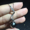 image:imageNONNYL Tahitian Black Pearl Necklace for Women Pearls Pendant Necklace 1011mm Round Black Pearl Sterling Silver Pendant 18 inch Chain  Jewelry Gifts for Women Wife Mom Grandma Daughter