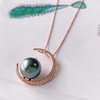 image:imageNONNYL Tahitian Black Pearl Necklace for Women Pearls Pendant Necklace 1112mm Round Pearl Sterling Silver Pendant 18 inch Chain  Jewelry Gifts for Women Wife Mom Grandma Daughter