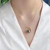 image:imageNONNYL Tahitian Black Pearl Necklace for Women Pearls Pendant Necklace 1112mm Round Pearl Sterling Silver Pendant 18 inch Chain  Jewelry Gifts for Women Wife Mom Grandma Daughter