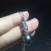 image:imageNONNYL Tahitian Black Pearl Necklace for Women Pearls Pendant Necklace 1112mm Round Pearl Sterling Silver Pendant 18 inch Chain  Jewelry Gifts for Women Wife Mom Her Grandma Daughter