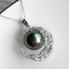 image:imageNONNYL Tahitian Black Pearl Necklace for Women Pearls Pendant Necklace 1112mm Round Pearls Pendant Sterling Silver 18 inch Chain  Jewelry Gifts for Women Wife Mom Grandma Daughter
