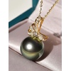 image:imageNONNYL Tahitian Black Pearl Necklaces for Women Round AAAA 910mm Pearls Real South Sea Cultured Pearl Pendant Necklace Fine Jewelry Gift for Womens Her Grandma Wife