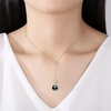image:imageNONNYL Tahitian Black Pearl Pendant Necklace  Pearl Necklaces for Womens 89mm Round Black Pearls Sterling Silver 18 inch Chain  Fine Jewelry Gifts for Women Wife Girlfriend Mother