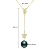 image:imageNONNYL Tahitian Black Pearl Pendant Necklace  Pearl Necklaces for Womens 89mm Round Black Pearls Sterling Silver 18 inch Chain  Fine Jewelry Gifts for Women Wife Girlfriend Mother