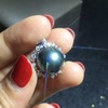 image:imageNONNYL Tahitian Black Pearl Pendant Necklace for Women 1112mm Real South Sea Pearls Round 925 Sterling Silver Plated 18K Gold Christmas Jewelry Gifts for Women Wife Girlfriend Mom Daughter Her