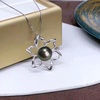 image:imageNONNYL Tahitian Black Pearls Authentic South Sea Pearl Pendant Necklace 105mm Round 18K Gold Plated 925 Sterling Silver  Fine Jewelry Gifts for Women Wife Mom Daughter