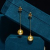 image:imageNONNYL Wife Jewelry 18K Gold Earrings  Genuine South Sea Golden Pearl Jewelry Earrings for Women Birthday Jewelry for Girlfriend Valentines Day for Wife NO1174