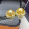 image:imageNONNYL Wife Jewelry 18K Gold Earrings  Genuine South Sea Golden Pearl Jewelry Earrings for Women Birthday Jewelry for Girlfriend Valentines Day for Wife NO1155