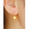 image:imageNONNYL Wife Jewelry 18K Gold Earrings  Genuine South Sea Golden Pearl Jewelry Earrings for Women Birthday Jewelry for Girlfriend Valentines Day for Wife NO1157