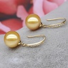 image:imageNONNYL Wife Jewelry 18K Gold Earrings  Genuine South Sea Golden Pearl Jewelry Earrings for Women Birthday Jewelry for Girlfriend Valentines Day for Wife NO1266