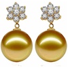 image:imageNONNYL Wife Jewelry 18K Gold Earrings  Genuine South Sea Golden Pearl Jewelry Earrings for Women Birthday Jewelry for Girlfriend Valentines Day for Wife NO1268