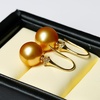 image:imageNONNYL Wife Jewelry 18K Gold Earrings  Genuine South Sea Golden Pearl Jewelry Earrings for Women Birthday Jewelry for Girlfriend Valentines Day for Wife NO1153
