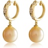 image:imageNONNYL Wife Jewelry 18K Gold Earrings  Genuine South Sea Golden Pearl Jewelry Earrings for Women Birthday Jewelry for Girlfriend Valentines Day for Wife NO1167
