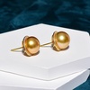 image:imageNONNYL Wife Jewelry 18K Gold Earrings  Genuine South Sea Golden Pearl Jewelry Earrings for Women Birthday Jewelry for Girlfriend Valentines Day for Wife NO1260