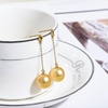 image:imageNONNYL Wife Jewelry 18K Gold Earrings  Genuine South Sea Golden Pearl Jewelry Earrings for Women Birthday Jewelry for Girlfriend Valentines Day for Wife NO1178