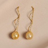 image:imageNONNYL Wife Jewelry 18K Gold Earrings  Genuine South Sea Golden Pearl Jewelry Earrings for Women Birthday Jewelry for Girlfriend Valentines Day for Wife NO1162