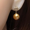 image:imageNONNYL Wife Jewelry 18K Gold Earrings  Genuine South Sea Golden Pearl Jewelry Earrings for Women Birthday Jewelry for Girlfriend Valentines Day for Wife NO1143