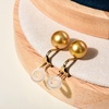 image:imageNONNYL Wife Jewelry 18K Gold Earrings  Genuine South Sea Golden Pearl Jewelry Earrings for Women Birthday Jewelry for Girlfriend Valentines Day for Wife NO1257