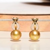 image:imageNONNYL Wife Jewelry 18K Gold Earrings  Genuine South Sea Golden Pearl Jewelry Earrings for Women Birthday Jewelry for Girlfriend Valentines Day for Wife NO1257