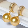 image:imageNONNYL Wife Jewelry 18K Gold Earrings  Genuine South Sea Golden Pearl Jewelry Earrings for Women Birthday Jewelry for Girlfriend Valentines Day for Wife NO1270