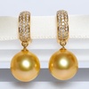 image:imageNONNYL Wife Jewelry 18K Gold Earrings  Genuine South Sea Golden Pearl Jewelry Earrings for Women Birthday Jewelry for Girlfriend Valentines Day for Wife NO1270